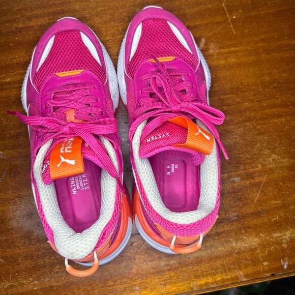 Puma Rs-X Toys 370750 Pink White Orange Running Shoes Women's Size 8.5 Jog - Picture 3 of 10